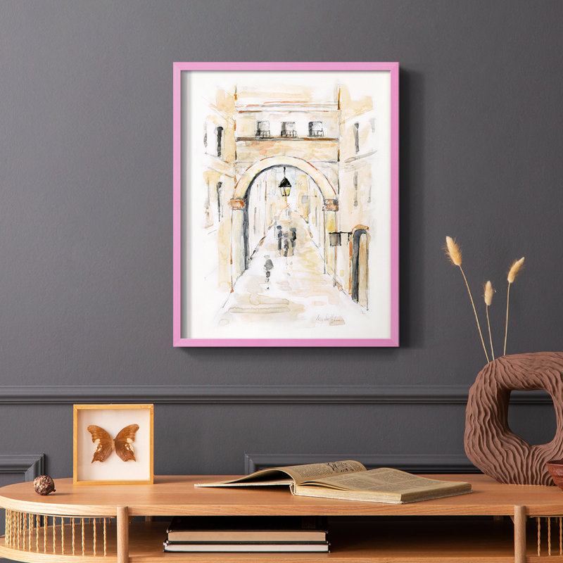 «Venice Market Day I», reproduction encadrée - bois massif, Cadre photo rose simple, H 10 po x l 8 po