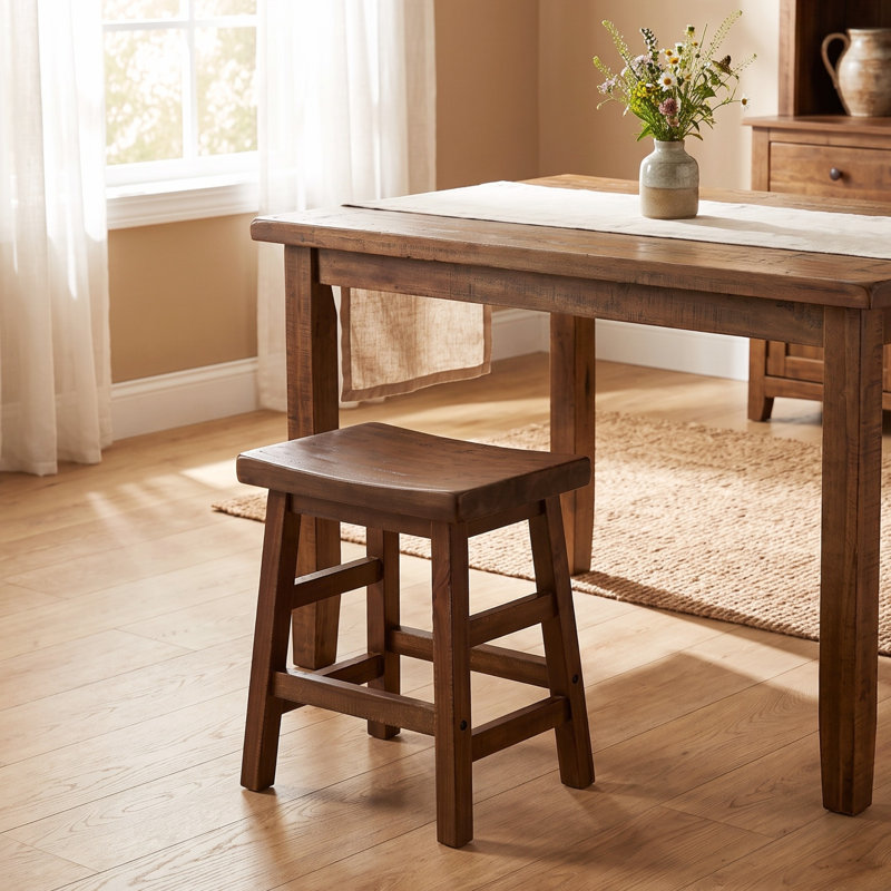 Tabouret court en bois d'acacia massif Durango, 20 po, naturel, Natural, Petit tabouret (siège d'une hauteur de 20 po)