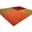 Tapis géométrique en laine touffeté à la main rouge / orange / brun clair-16356175