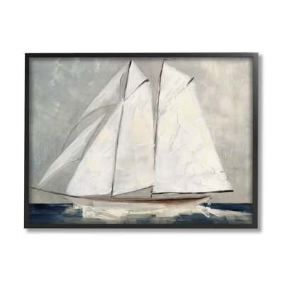 Voilier nautique «Dark Ocean Water» par Sally Swatland - peinture sur bois