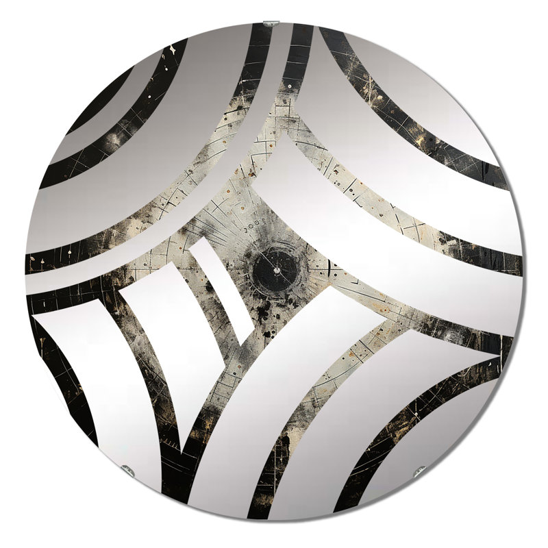 Miroir décoratif noir et blanc Minimalisme Astrology, 23,6 po x 23,6 po