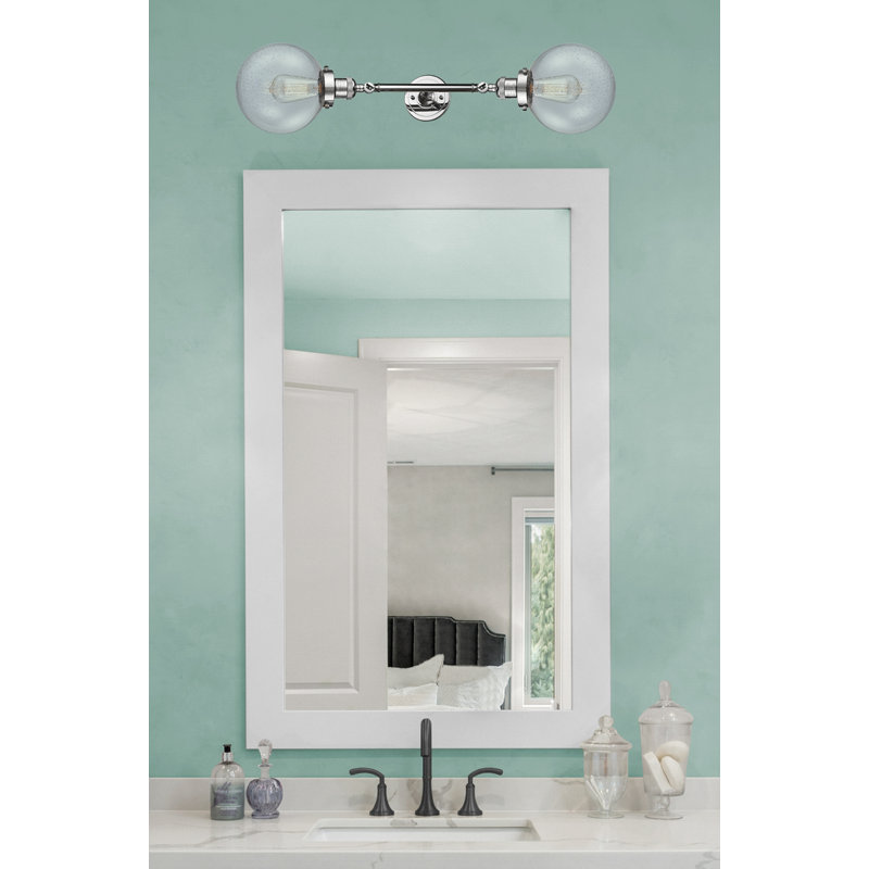 Éclairage de salle de bain à intensité variable 2 lumières Clementina, Ampoule DEL 6 watts Vinage, Grainé, Chrome poli