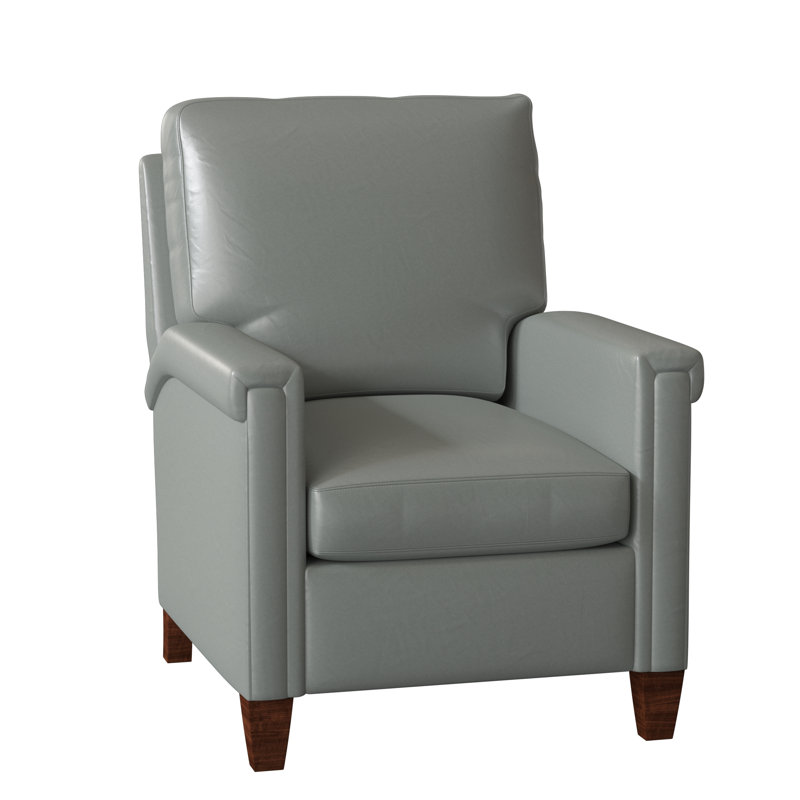 Kara 32" Wide Faux Leather Standard Recliner, Outsider Raven Genuine Leather, Mahogany, Power