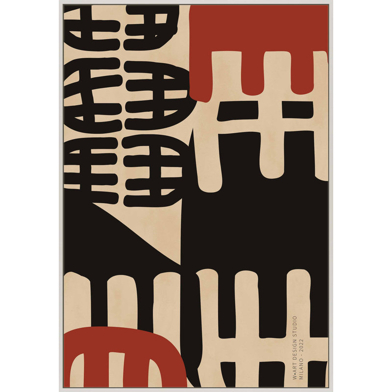 Bohemian Primitive 1 Print by Romina Gadler, White Framed Canvas, 25" H x 17.5" W x 1.25" D