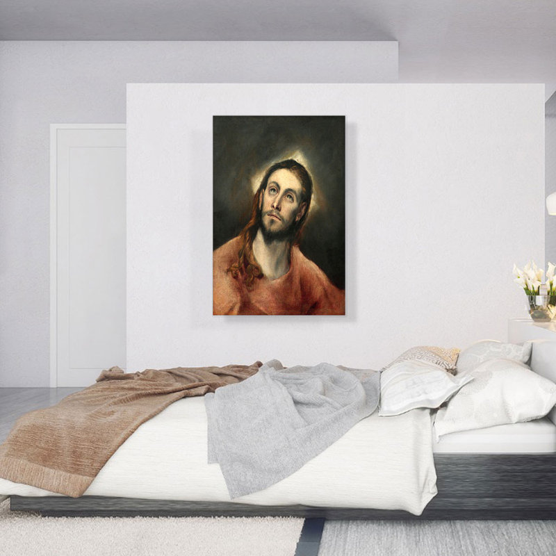 «Christ in Prayer 1597» par El Greco, reproduction d'art sur toile tendue, H 40 po x l 26 po x P 1,5 po