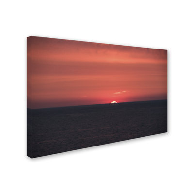 Sunset Ore Boat Lake Erie' Photographic Print on Wrapped Canvas -  Trademark Fine Art, KS01283-C1219GG