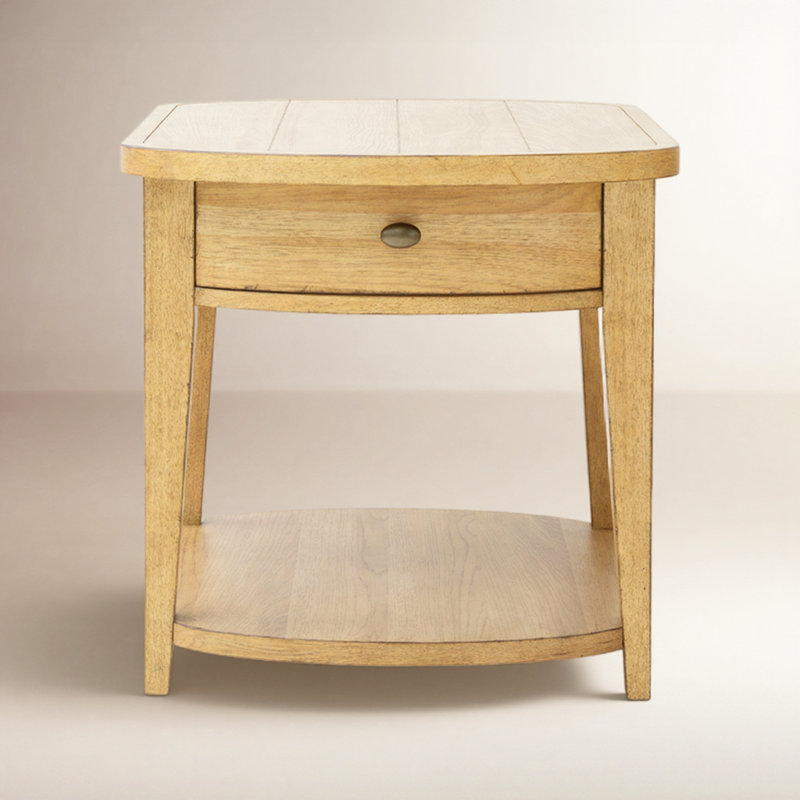 Mya End Table with Storage, Tan