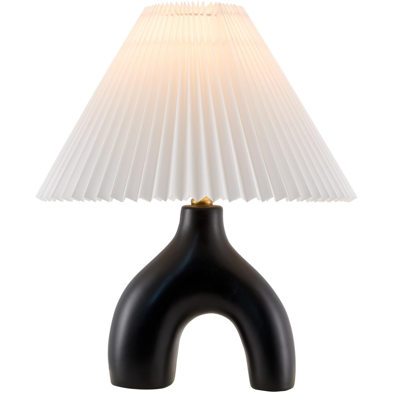 Celes Ceramic Table Lamp, Black, White