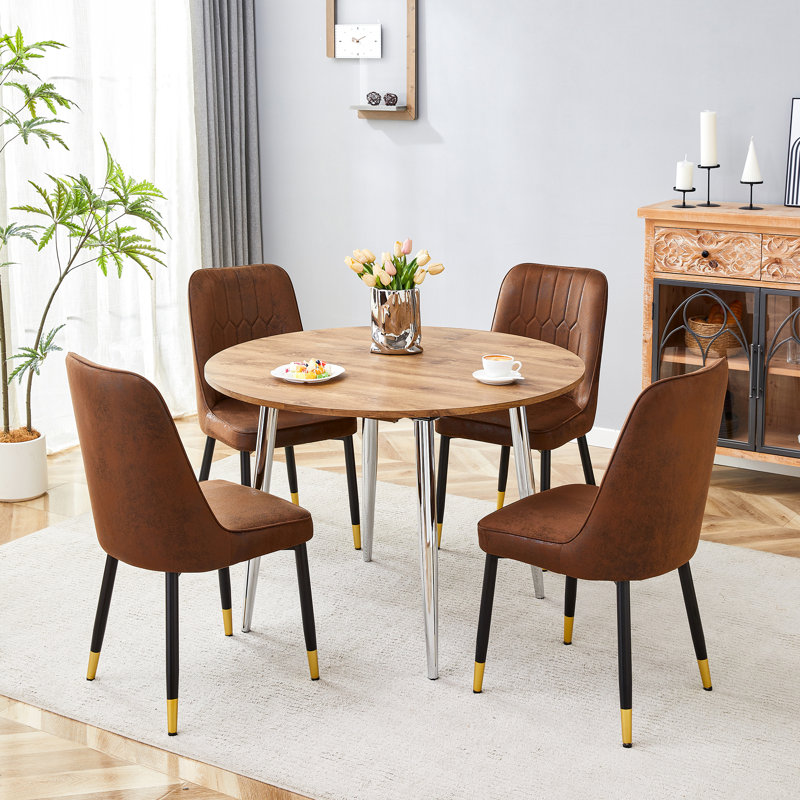 Ensemble de table extensible en grain de bois, salle à manger moderne et élégante, idéale pour les réunions de famille