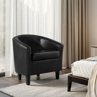 Fauteuil demi-tonneau en cuir 28 po Seldon