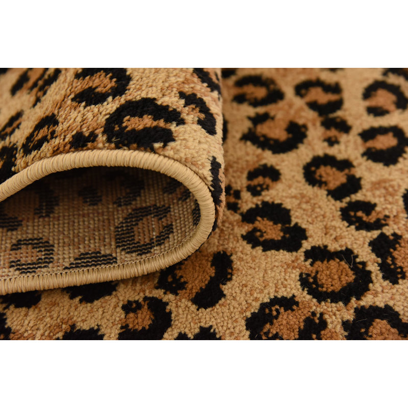 Tapis brun clair à imprimé animal Testerman, Runner 2' x 6'1"