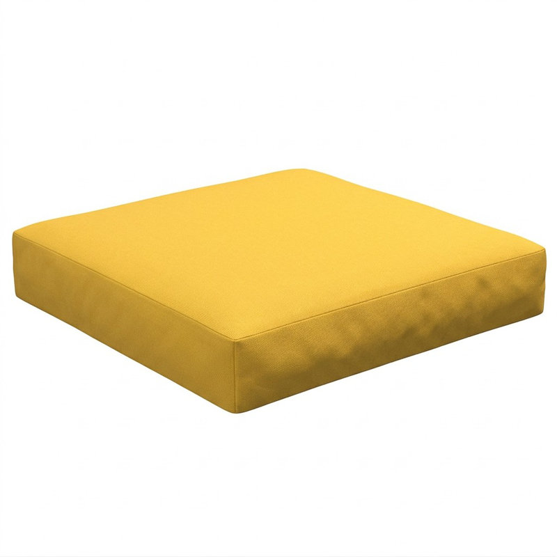 Sunbrella Outdoor Solid Knife Edge Deep Seating Cushion, 30 in W x 27 in D x 5 in H, Sunbrella - Canvas Sunflower