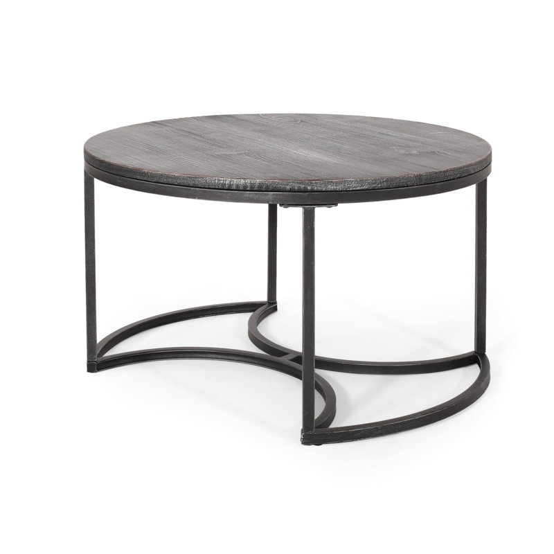 Table basse Graceful, élégance noire et argentée, 32,43 po P, l, 17,96 H, 32,62 Lb