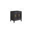 Aurora Upholstered Platform Bedroom Set with Peppercorn Dresser, Mirror & Glass Door Nightstands-1419686335