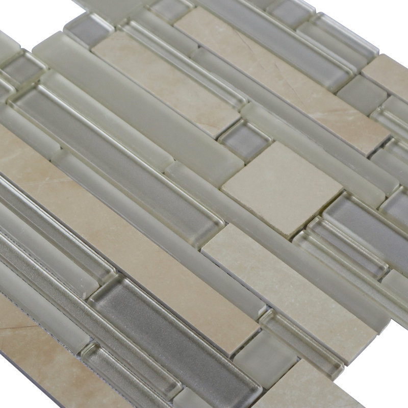 Golz 12" x 12" Versailles Mosaic Tile, Beige