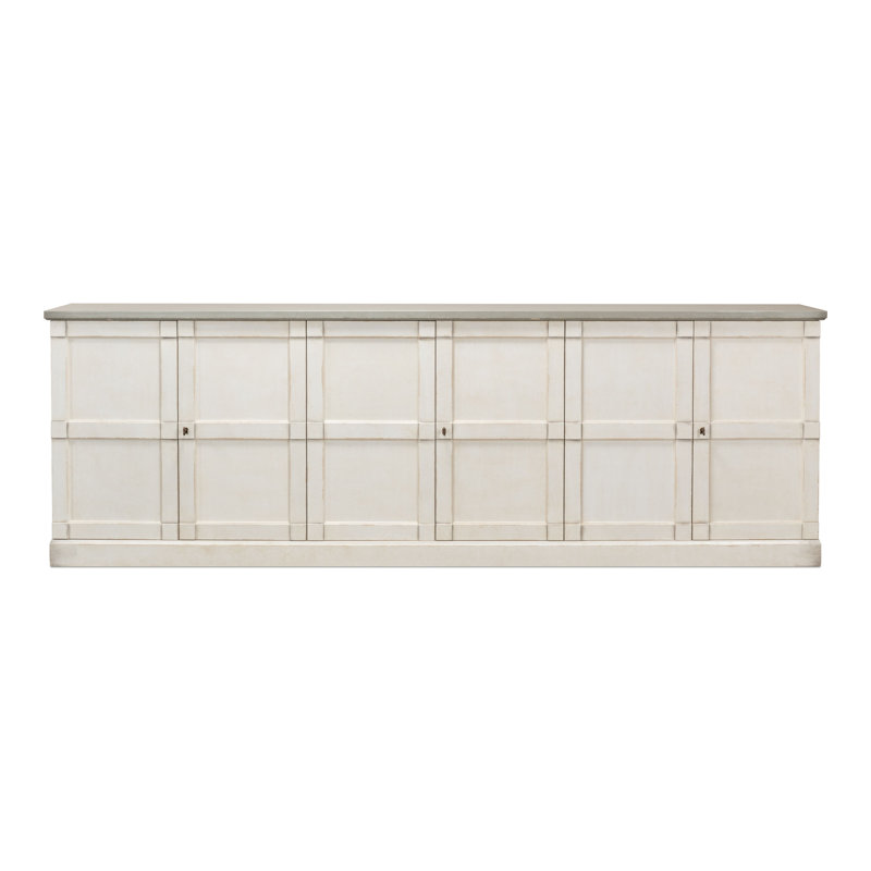 Boxholm 112'' W Solid Wood Sideboard, White/White