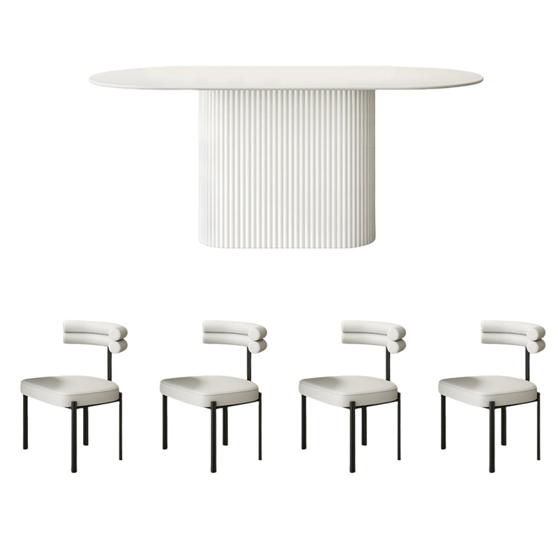 Ensemble de table de salle à manger moderne de style nordique, H 29,5 po x L 63 po x l 31,5 po