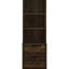 Bibliothèque à 3 tablettes en pin foncé avec tiroir verrouillable, bois d'ingénierie, mobilier de bureau, pin profond de 15,5 pouces avec rangement de charge, largeur de 19,71 po