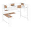 Lit mezzanine simple fonctionnel en métal avec bureau de style moderne pour les enfants