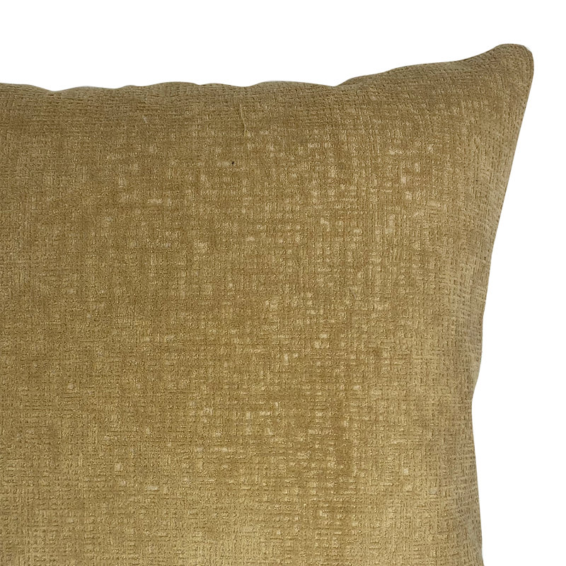  Oreiller carré en mélange de duvet brun clair / jaune, 18 po x 18 po
