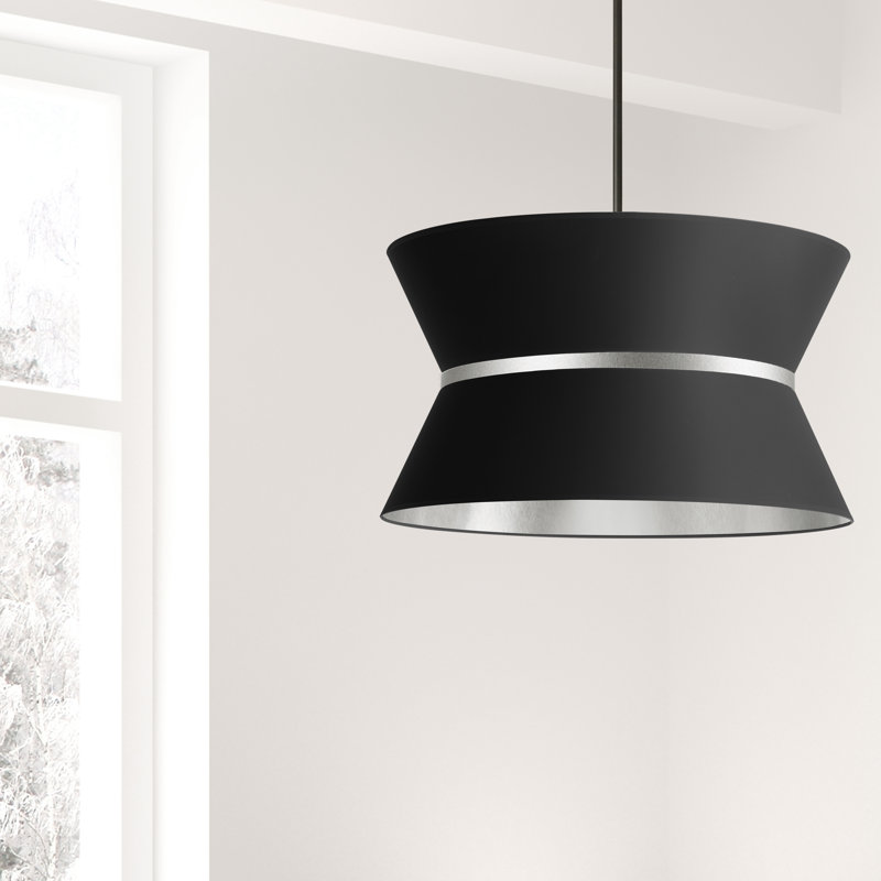 Abdoulaziz 4 - Light Unique/Statement Pendant, Matte Black, Black/Silver