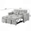 Canapé-lit convertible 3-en-1 de 55,1 po, canapé-lit double moderne en velours avec dossier réglable, sac de rangement et coussin, pour salon, chambre à coucher-1689451292-1689451288