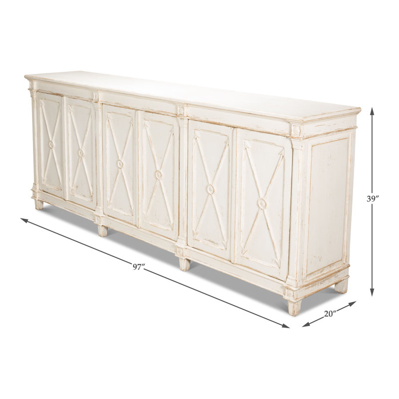 Marksman 96'' White Reclaimed Pine Sideboard