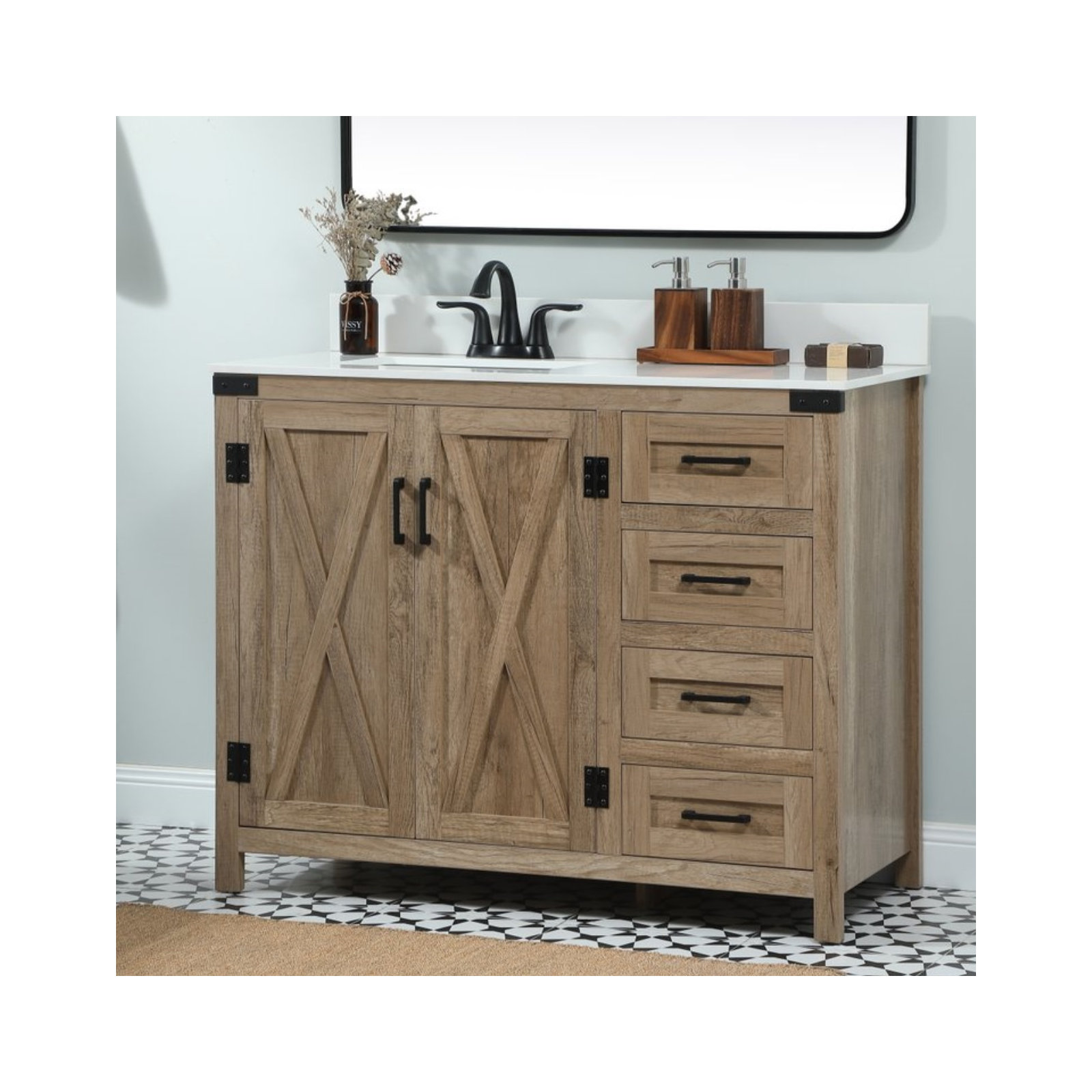 Slayton 42'' Single Bathroom Vanity, Natural Oak