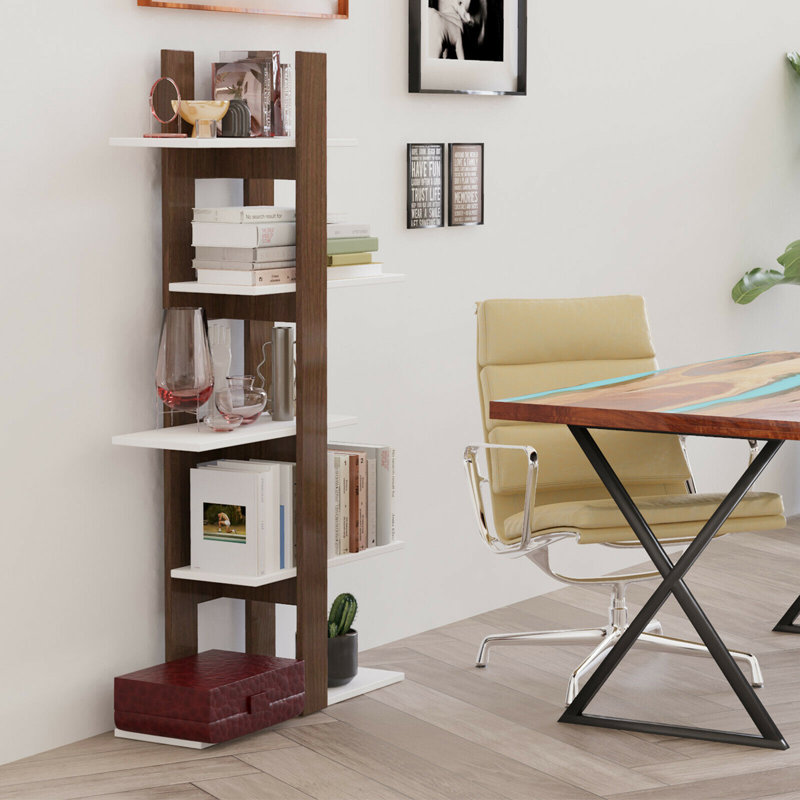 Cloison de bibliothèque sur pied à 5 niveaux Ebern Designs