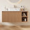 Armoire de salle de bain moderne en bois 36 "avec lavabo en céramique blanche 36"