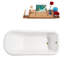Baignoire de trempage sur pattes 66 "avec drain, pattes et plateau en bambou 66" Streamline-1831767461-1831767456