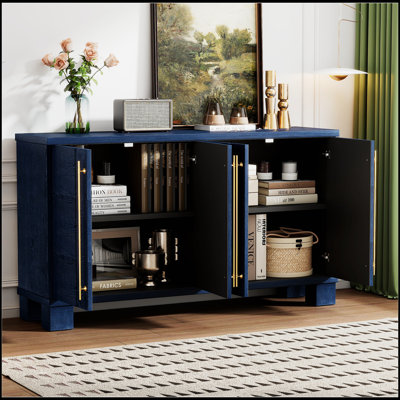 Buffet en bois avec tablettes et poignées réglables, pour le rangement dans la cuisine, la salle à manger et le salon