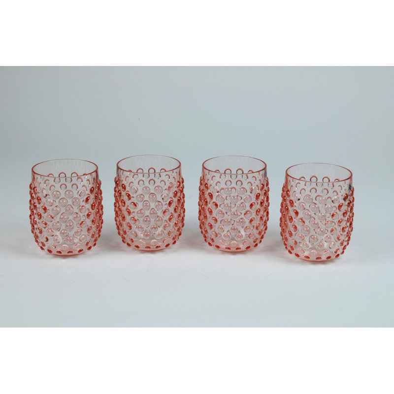Aeneus 590 ml Acrylic Drinking Glass Set, Red