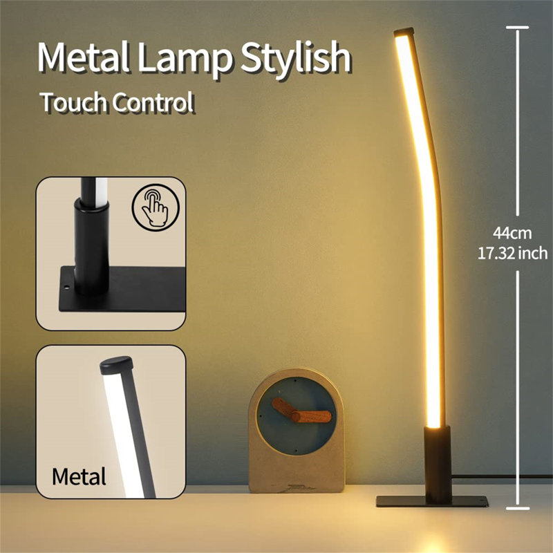 Azfar Bedside Lamp,Touch Control LED Table Lamp,Dimmable Desk Light 3 Light Colors 9 Brightness, Creative Stylish Minimalist Design Bedside Reading Lamp For Bedroom, Bedside, Home