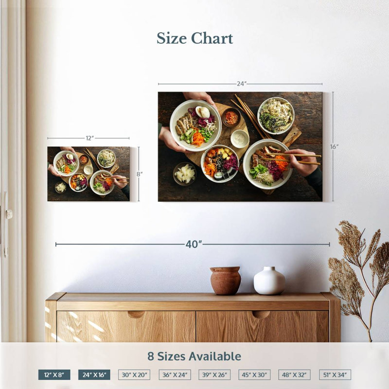 Bols de cuisine asiatique, H 16 po x l 24 po
