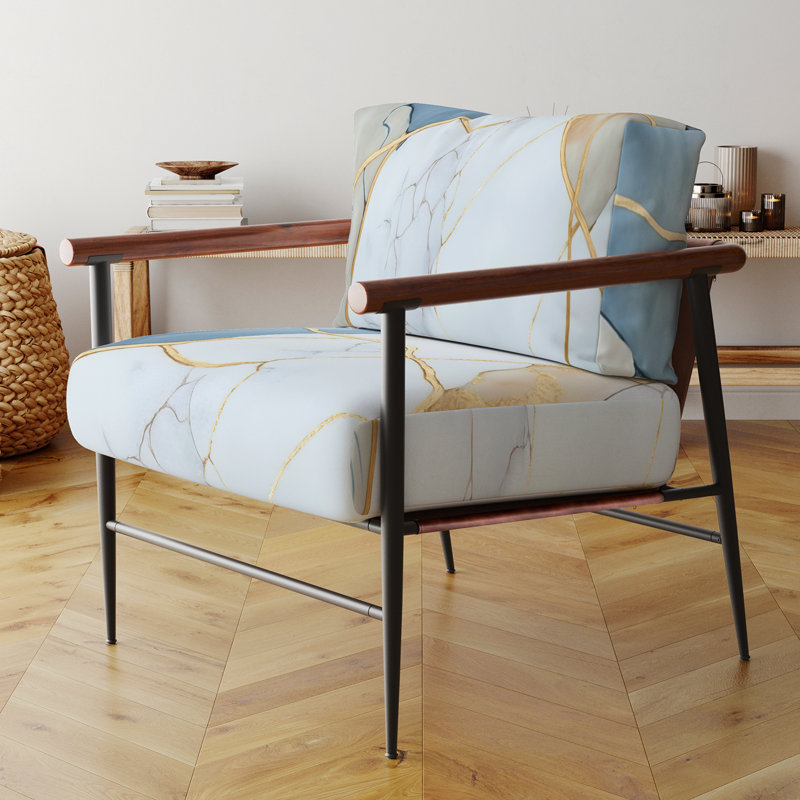 Cuscute - Fauteuil rembourré en marbre, Noir, noir, noir, noir