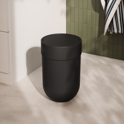 Touch Trash Can with Lid for Office, Bedroom, Bathroom, 1.6 Gallon (6 L)