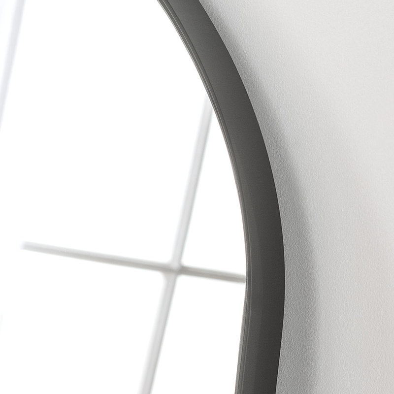 Iaverne Wood Flat Floor Mirror, Black