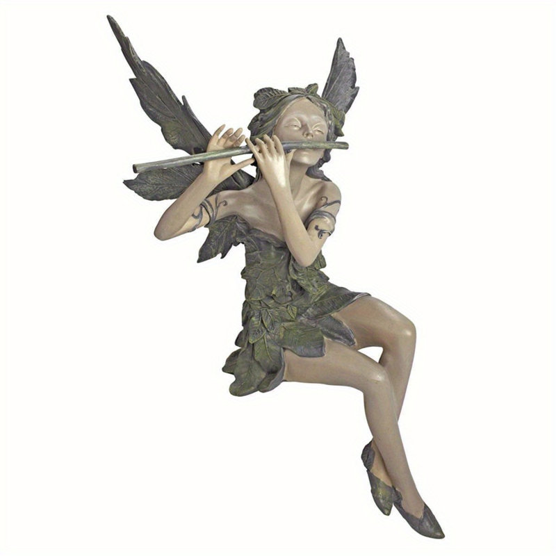 Jouant de la flûte, figurine, fée, statue, fournitures de jardin, plante en pot