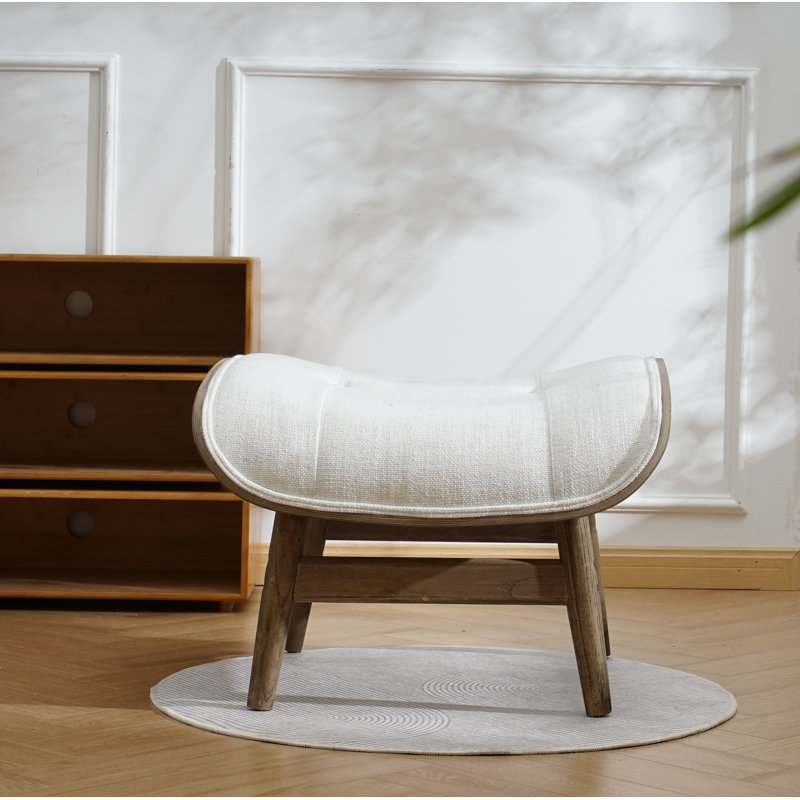 Méridienne rembourrée et repose-pieds Lexey, Polyester beige
