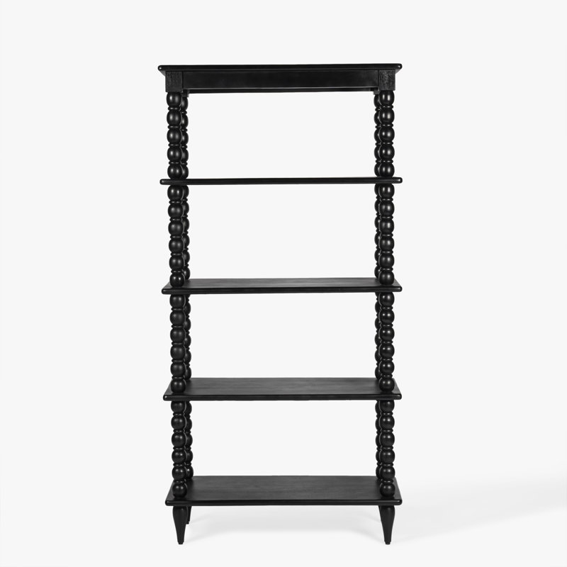 Isabel Spindle Tall Black Rectangular Bookcase
