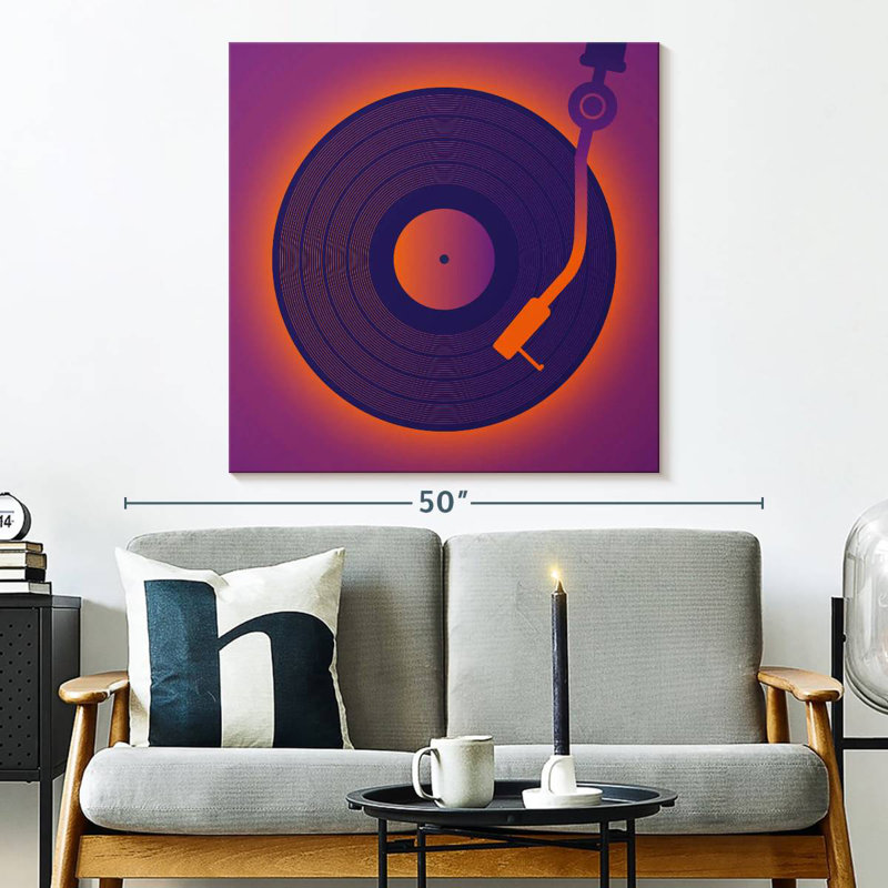 Abarca Glowing Vinyl Record, 33'' H x 33'' W