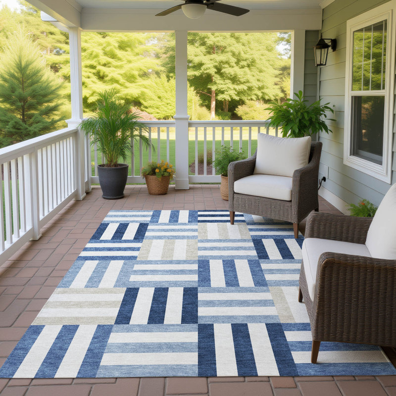Machine Washable Indoor/Outdoor Aten ACN2332 Geometric Rug, Rectangle 2'6" x 3'10"