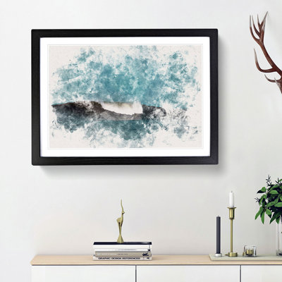 Wave Curl Watercolour - Framed Print