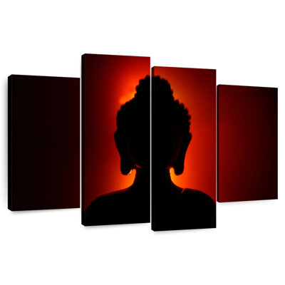 Red Glow Buddha Silhouette