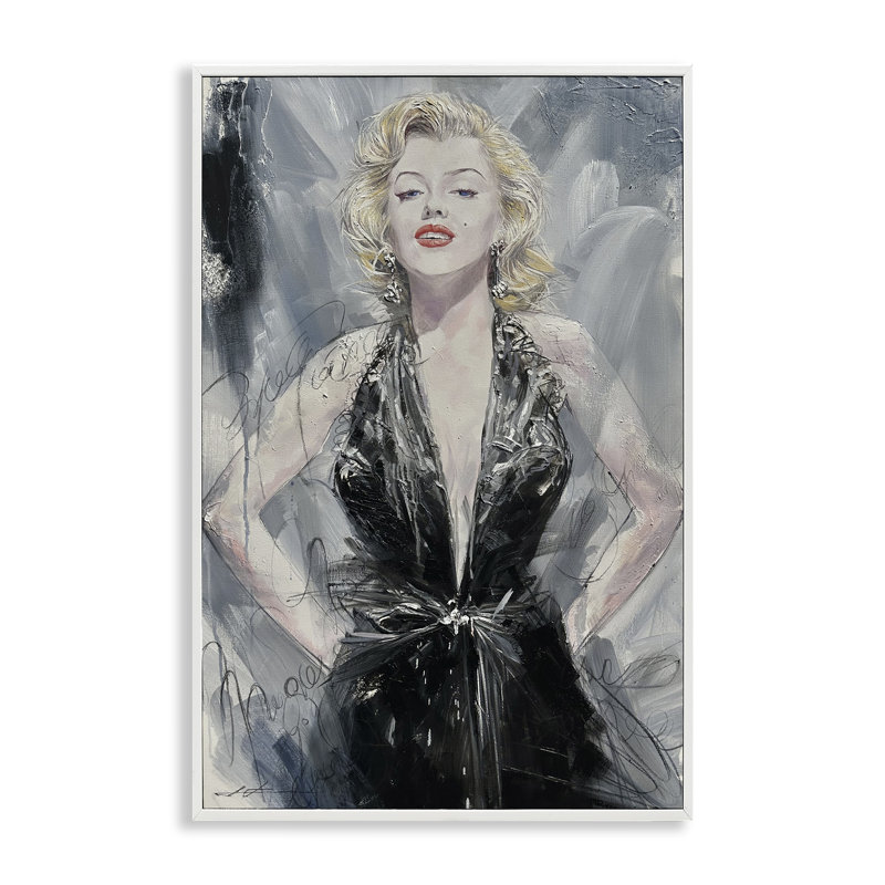 Giclée classique encadrée Marilyn, design par Lucille Lee, H 24 po x l 16 po, Estampe numérique encadrée blanc bord de mer