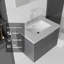 Meuble-lavabo flottant 24 po avec lavabo, porte à fermeture douce, comptoir et dosseret en granite blanc de 2 po