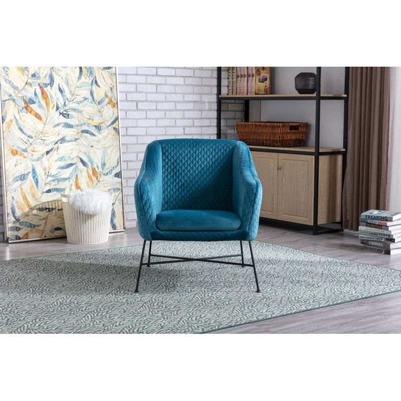 Velvet Armchair, Federal Blue