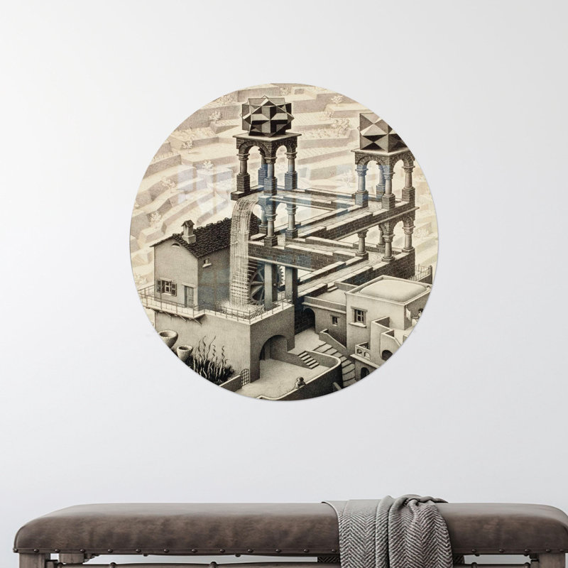 Toile abstraite cascade murale pour mariage - reproduction de verre de Maurits, H 59,1 po x l 35,4 po