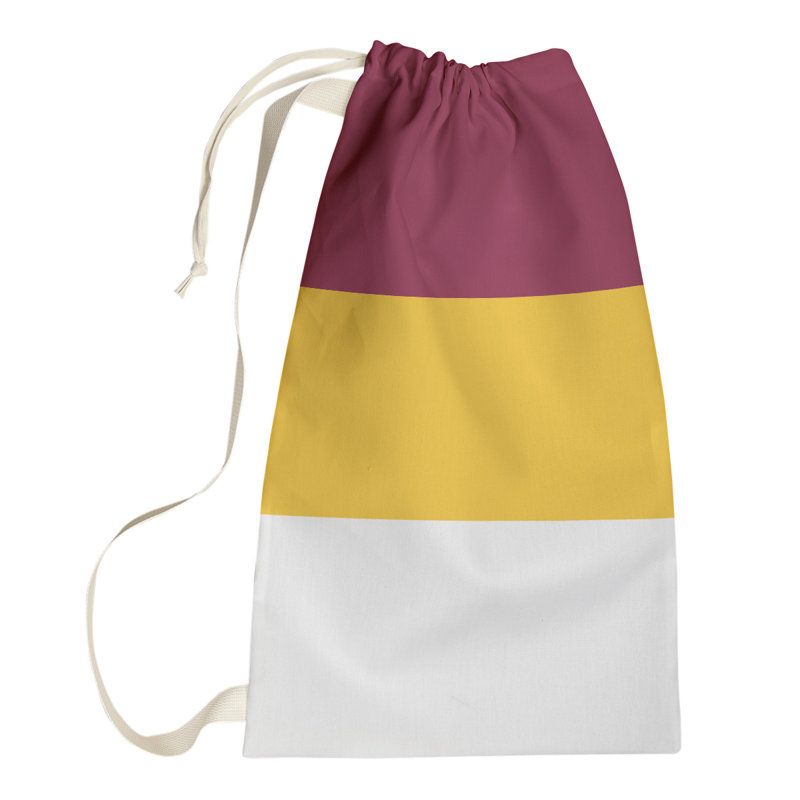 Fabric Laundry Bag with Handles, Medium (36" H x 28" W x 1.5" D), Pittsburgh Maroon/Yellow/White